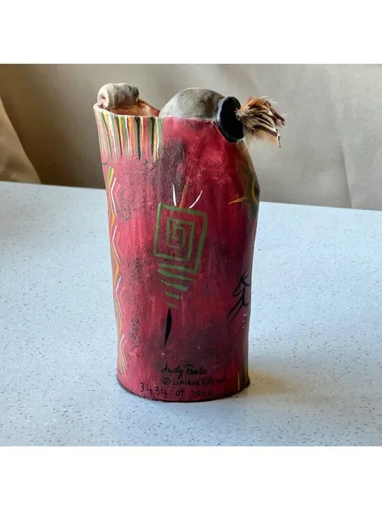 Signed Judy Peele Lazarts Tribal People Ltd. Ed. Figurine 3434/7500 Ceramic 7"T - Picture 6 of 13